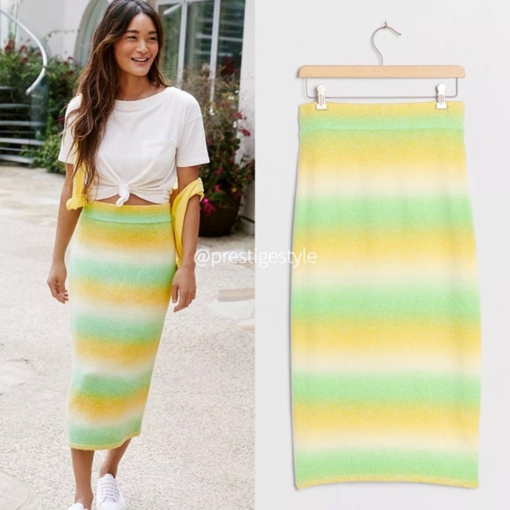 Anthropologie Dolan Ombre Knit Midi Skirt